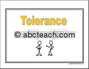 Poster: Life Skills – Tolerance (stick figure)