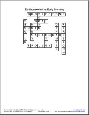 Crossword: Earthquake in the Early Morning; #24 Magic Tree House (elem ...