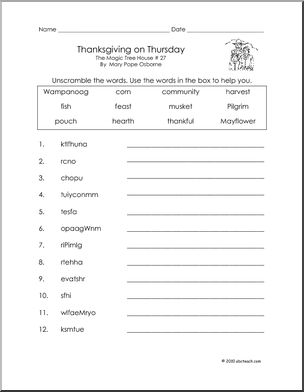 magic tree house coloring pages thanksgiving