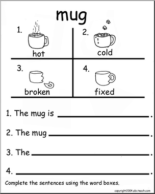 Beginning Writing Practice, Set 11 (mug)