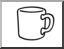 Clip Art: Basic Words: Mug (coloring page)