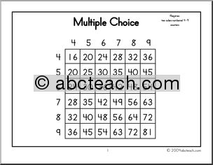 Multiplication Practice Math Game