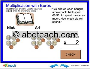 Interactive: Notebook: Math: Multiplication-Euro Coins