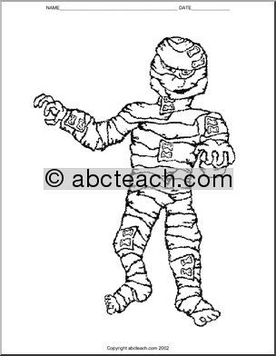 Coloring Page: Halloween – Mummy