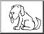 Clip Art: Basic Words: Mutt (coloring page)