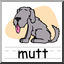 Clip Art: Basic Words: Mutt Color (poster)