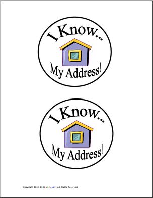 Badge: I Know …My Address (preschool)
