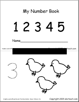 My Number Book 1-5 Booklet (b/w)