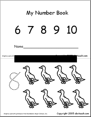 My Number Book 6-10 Booklet (b/w)