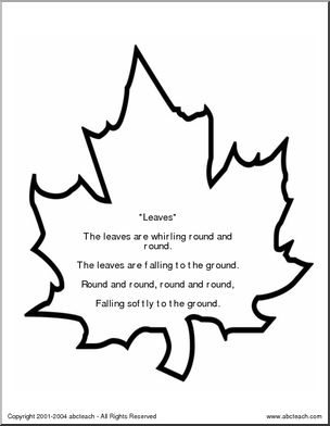 Poem: Leaves (Pre-K/primary)