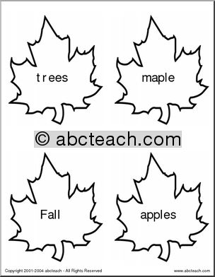 Flashcards: Fall Words (maple leaf theme)