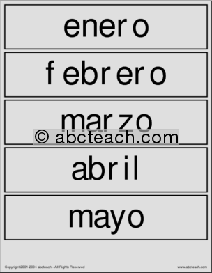 Spanish: Word Wall: Spanish Months