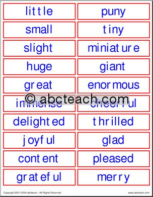 Word Wall: Adjectives