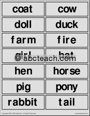 Word Wall: Nouns (primary)