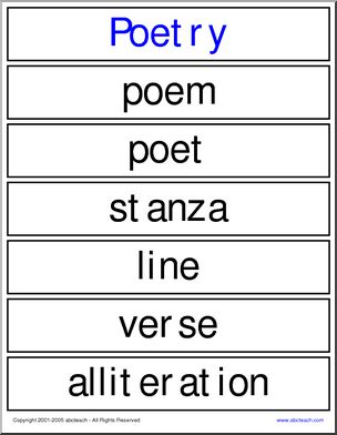 Word Wall: Poetry