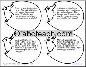 Shapebook: Chick and Egg (word problems)