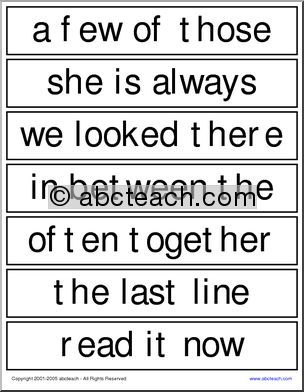 Word Wall: Sight Word Phrases (set 4)