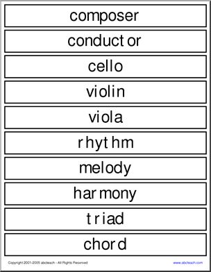 Word Wall:  Musical Terms