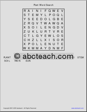 Plants Word Search