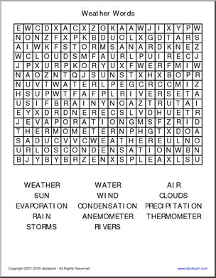 Word Search: Weather Words