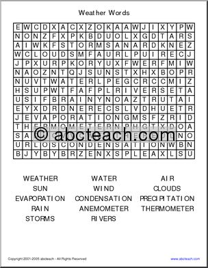 Word Search: Weather Words