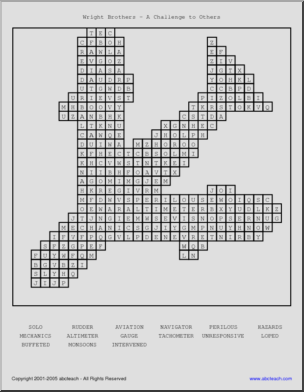 Word Search:   The Wright Brothers