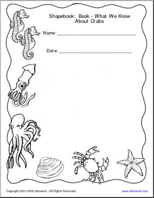 Shapebook:  Crabs (Elementary)