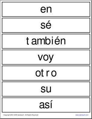 Word Wall (Spanish): Palabras â„tiles