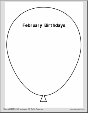 Shapebook: Balloon – Class Birthday Chart