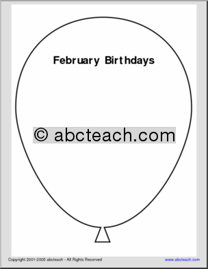 Shapebook: Balloon – Class Birthday Chart