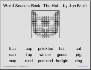 Word Search: Book -The Hat – by Jan Brett