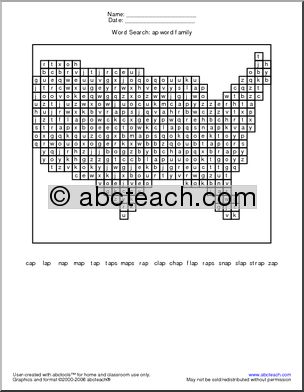 ap word family (primary) Word Search