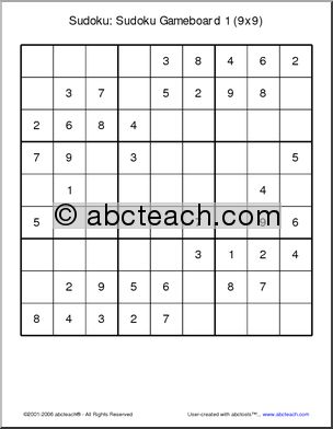 Sudoku: Gameboard 9×9 (1)