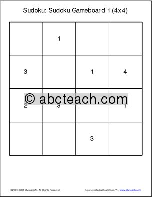 Sudoku: Gameboard 4×4 (1)