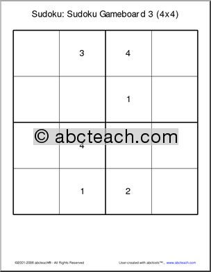 Sudoku: Gameboard 4×4 (3)