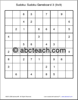 Sudoku: Gameboard 9×9 (3)