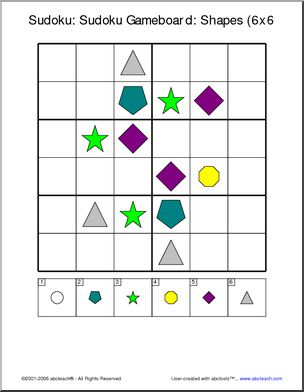 Sudoku 6x6 online worksheet