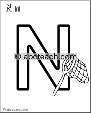 Coloring Page: Alphabet- N