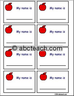 Name Tags: (apple graphic)