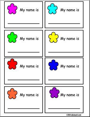 Name Tags:  (flower graphic)