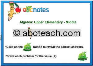 Interactive: Notebook: Algebra–Unknown Equations #2