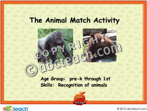 Interactive: Notebook: Animal Matching (grades prek-1)