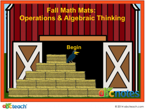 Interactive: Notebook: Math Mats: Operations & Algebraic Thinking (addition) – Fall Theme (grade 1)