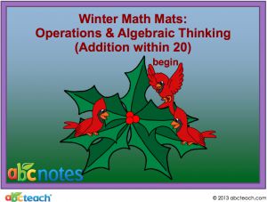 Interactive: Notebook: Math Mats: Operations & Algebraic Thinking, Addition – Winter Theme (grade 1)
