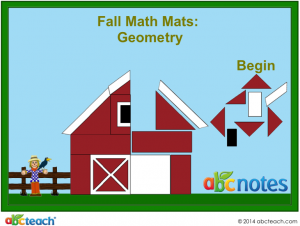 Interactive: Notebook: Math Mats: Geometry – Fall Theme (grade 1)