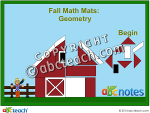 Interactive: Notebook: Math Mats: Geometry – Fall Theme (grade 1)
