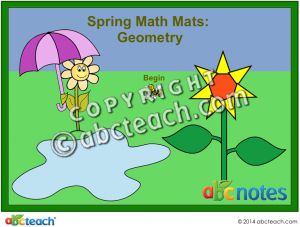 Interactive: Notebook: Math Mats: Geometry – Spring Theme (grade 1)