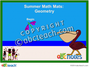 Interactive: Notebook: Math Mats: Geometry – Summer Theme (grade 1)