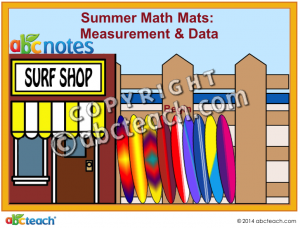 Interactive: Notebook: Math Mats: Measurement & Data – Summer Theme (grade 1)