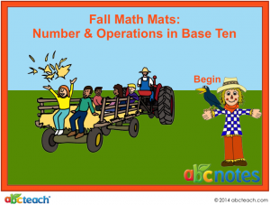 Interactive: Notebook: Math Mats: Numbers & Operations in Base Ten (Place Value) – Fall Theme (grade 1)